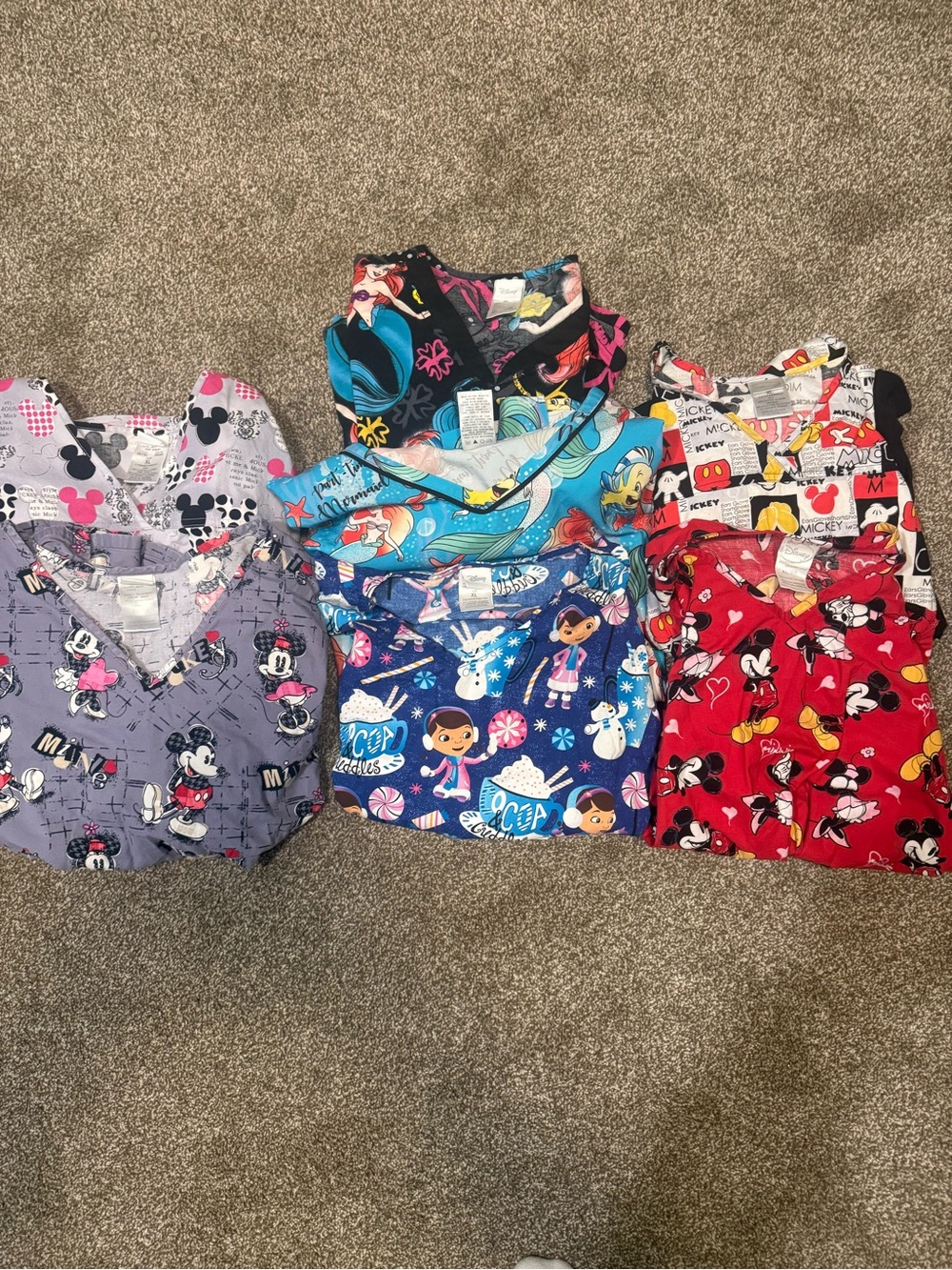 Disney Scrub Top Lot